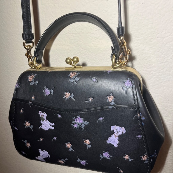 Coach Dalmatian frame bag navy purple and gold - Picture 1 of 10